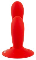 You2Toys Doppelvibrator mit Saugfu&szlig; Rot