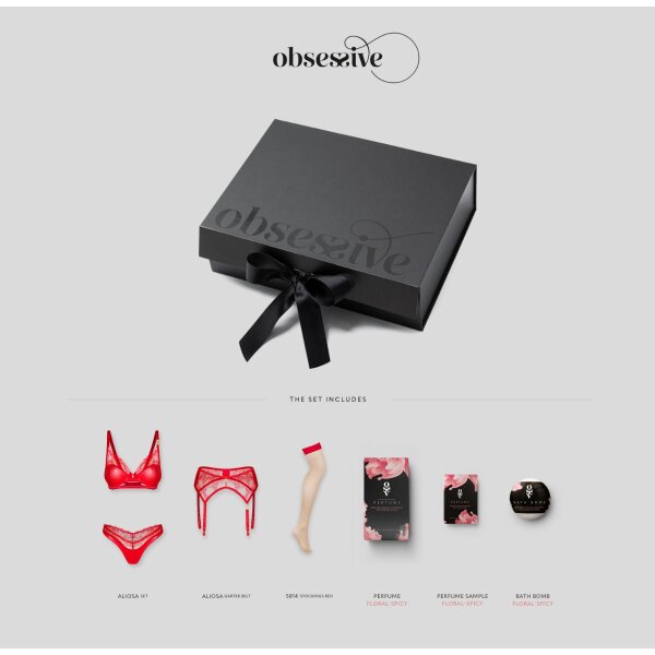 Obsessive Aliosa Geschenk-Set 6-teilig Rot S-M