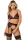 Daring Intimates 3-Piece Peek-a-Boo Set Black Purple S-M