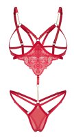 Obsessive Matildea Ouvert Body Red L/XL