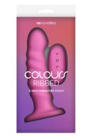 NS Novelties Colours Ribbed Vibrating Dildo