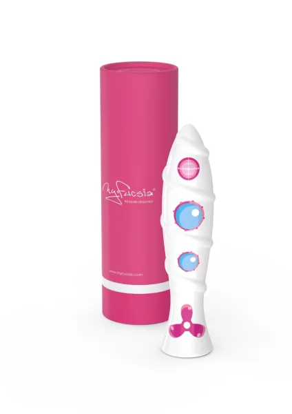 My Fucsia White Submarine Handcrafted Porcelain Dildo Multicoloured 21 cm