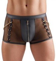 Svenjoyment Netz-Pants mit Wetlook und Ketten Schwarz L