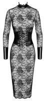 Noir Kink Royal Lace Midi Dress with Waist Corset L