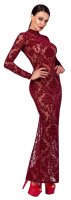 Noir Kink Royal Sheer Maxi Dress Burgundy XL