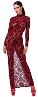 Noir Kink Royal Sheer Maxi Dress Burgundy XL