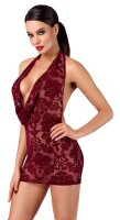 Noir Kink Royal Sheer Mini Dress Burgundy XL