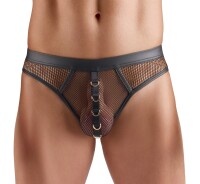 Svenjoyment Mesh Thong with Wetlook Details Black L