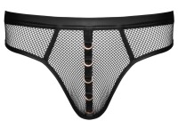Svenjoyment Mesh Thong with Wetlook Details Black 2XL