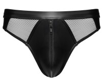 Svenjoyment Wetlook Briefs with Mesh Inserts Black L