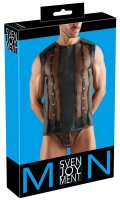 Svenjoyment Mesh Shirt with Wetlook and Zipper Black S