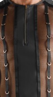 Svenjoyment Mesh Shirt with Wetlook and Zipper Black M
