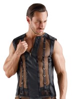 Svenjoyment Mesh Shirt with Wetlook and Zipper Black L