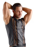 Svenjoyment Mesh Shirt with Wetlook and Zipper Black L