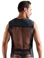 Svenjoyment Mesh Shirt with Wetlook and Zipper Black L