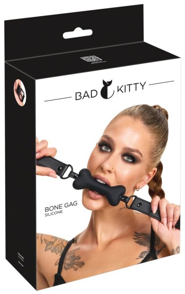 You2Toys Bad Kitty Bone Gag with Head Strap Black