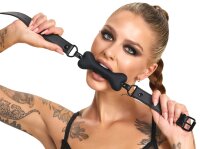 You2Toys Bad Kitty Bone Gag with Head Strap Black