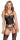 Cottelli Collection Suspender Corset with Ouvert Thong 75B/S Black