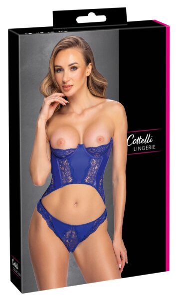 Cottelli Collection Busenfreie Kurz-Corsage mit Riostring M Royalblau