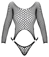 Cottelli Collection Netz Riobody mit Langarm S-L Schwarz