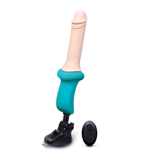 B-Vibe Thrusting Dildo Machine T&uuml;rkis