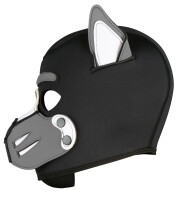 Kinky Puppy Husky Sturmhaube aus Neopren mit Schnauze und beweglichen Ohren