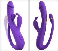 Sweet Smile Rabbit Vibrator with G-Spot and Anal Tickler
