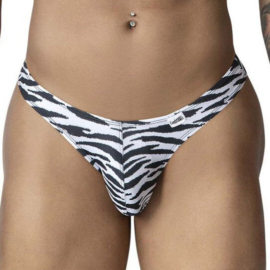 CandyMan Zibrex Black-White Thong S - XL