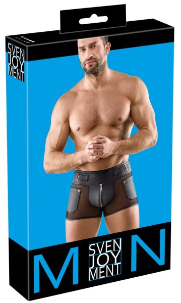 Svenjoyment Enge Pants mit Netz-Eins&auml;tzen Schwarz XL