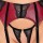 Cottelli Collection Ouvert Suspender Set Dark Red/Black S 3-Piece