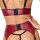 Cottelli Collection Ouvert Suspender Set Dark Red/Black S 3-Piece