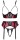 Cottelli Collection Ouvert Straps-Set Dunkelrot/Schwarz XL 3-teilig