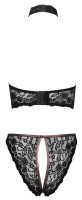 Cottelli Collection Ouvert Set with Shelf Bra and Briefs S Black
