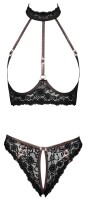 Cottelli Collection Ouvert Set mit Hebe-BH und Slip M Schwarz