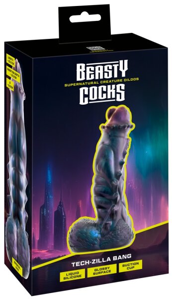 You2Toys Beasty Cocks Tech-Zilla Bang Fantasy Dildo Metallic 23.5 cm