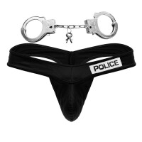 CandyMan Police thong with handcuffs Black S - XL