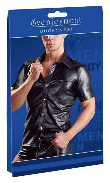 Lederimitat Herren Hemd 2XL