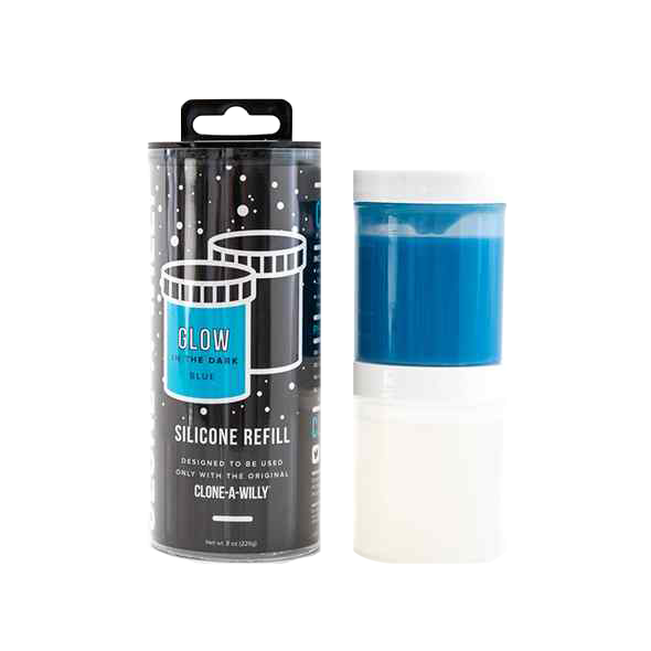 Clone-A-Willy Refill Glow in the Dark Blue Silicone 226 g