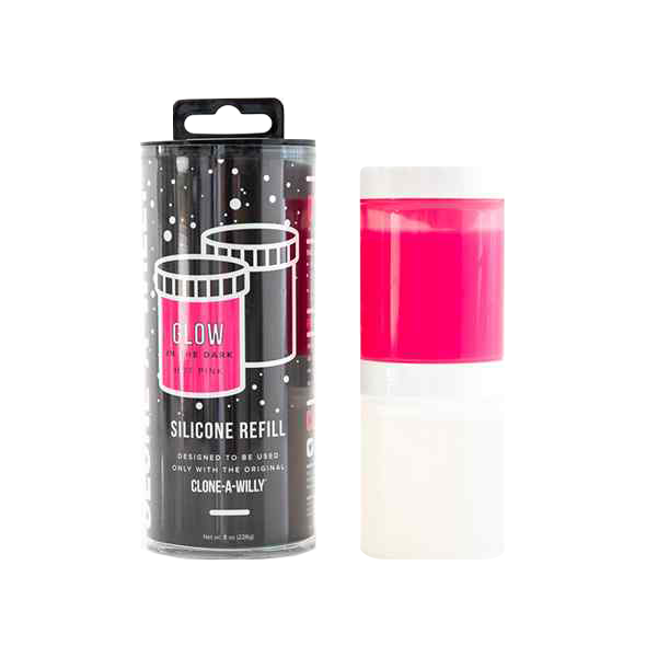Clone-A-Willy Refill Glow in the Dark Hot Pink Silicone 226 g