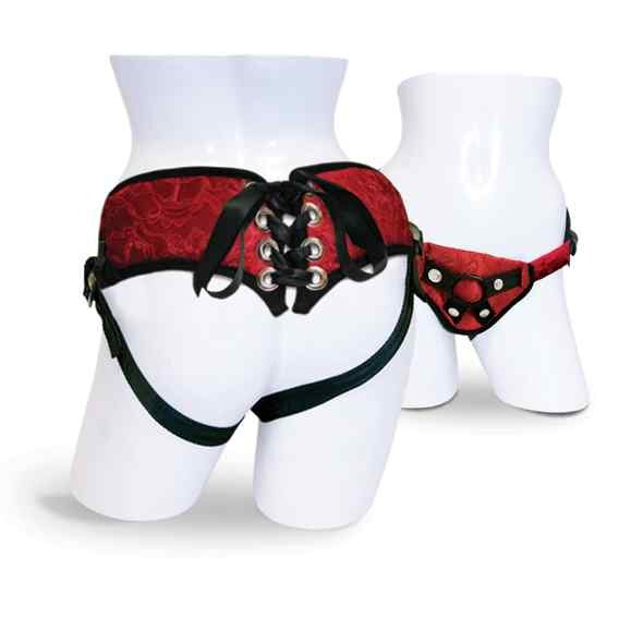 Sportsheets Red Lace Corsette Strap-On