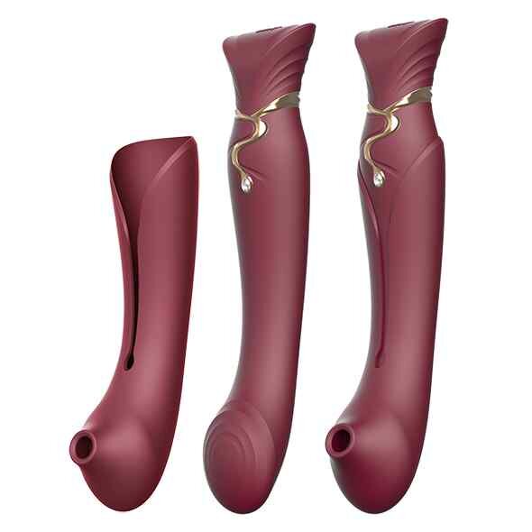 Zalo Queen Set G-Spot Pulsewave Vibrator Wine Red