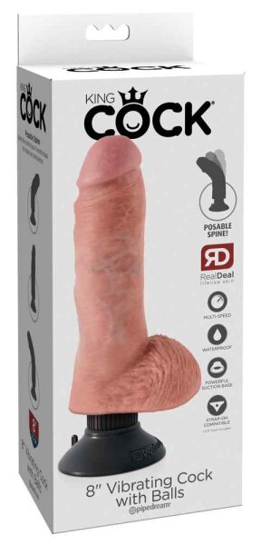 King Cock 8" Vibrating Cock with Balls