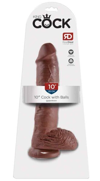 King Cock - with Balls Brown 25,5 cm