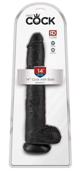 King Cock - with Balls Dark 35,5 cm