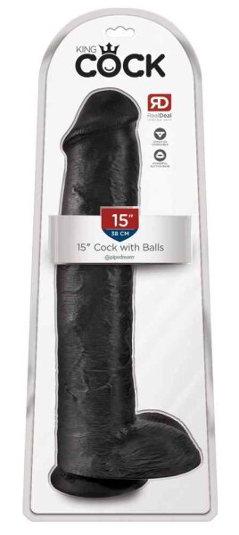 King Cock - with Balls Dark 38 cm