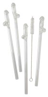 Glass Drinking Straw Willy x 4