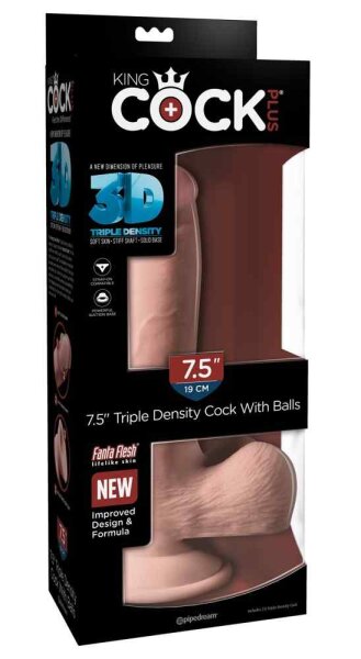 King Cock Triple Density Cock with balls 19cm