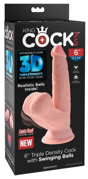 King Cock - Triple Density Cock with Swinging Balls 19,5 cm