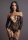 Criss Cross Neck Bodystocking - Black One Size