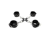 Ouch! - Leder Hand und Fu&szlig;fesseln - schwarz - Bondage Toys - Fet